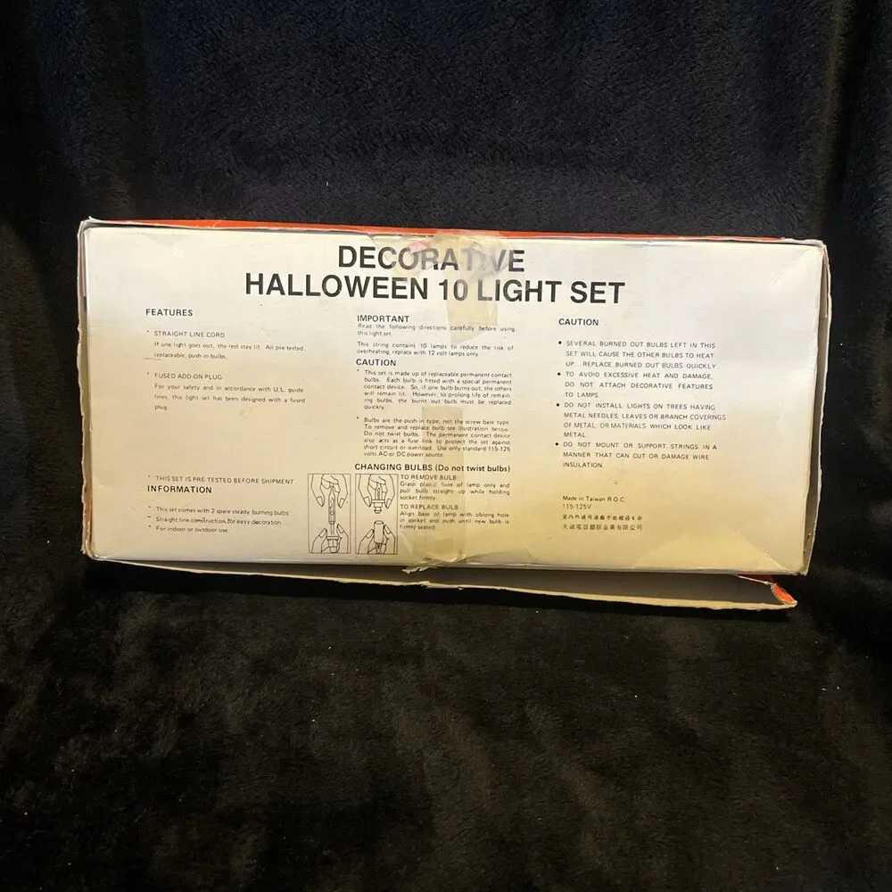 Vintage ZCMI Decorative Halloween Pumpkin Blow Mold 10 Light Set